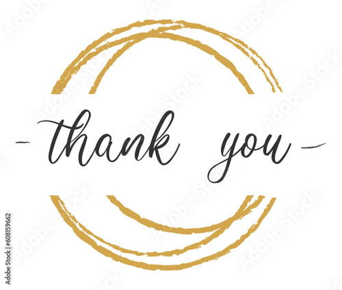 Vintage vector thank you handwritten inscription. hand drawn lettering. Thank you calligraphy. Thank you card. Vector illustration.