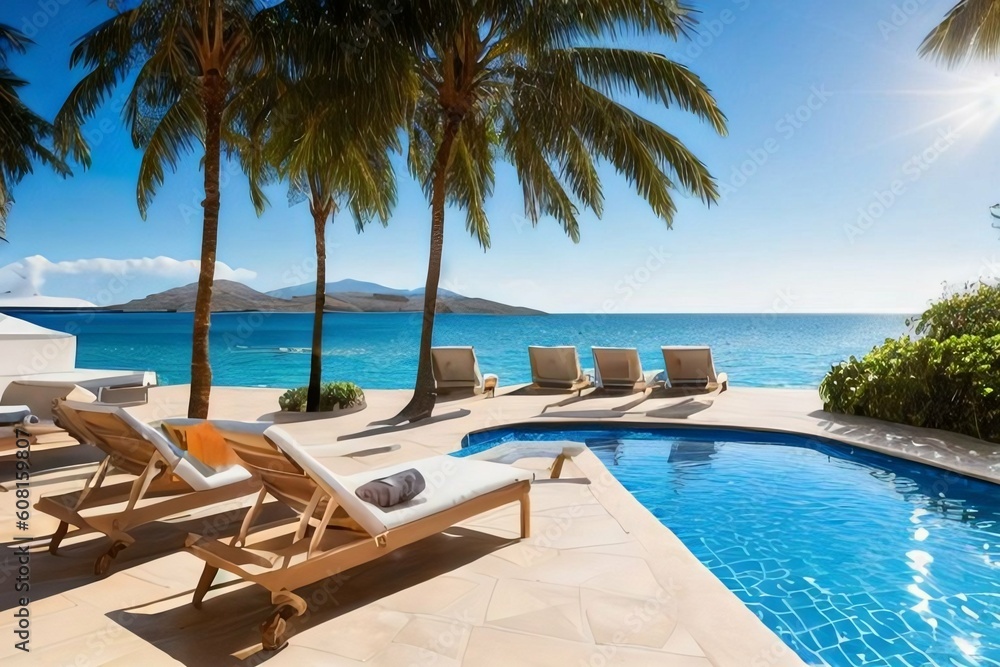 Obraz premium swimming pool in hotel