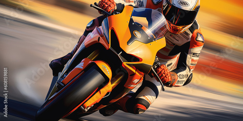 MotoGP racing, motorbike, Generative AI