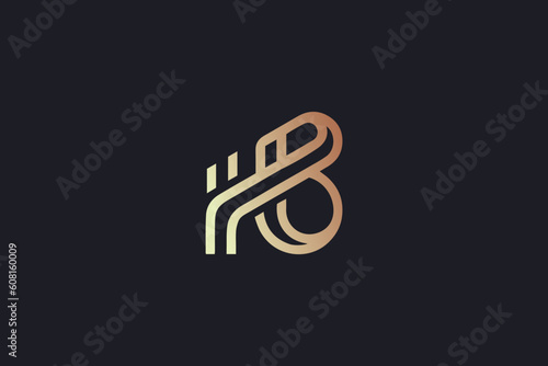 hb letter modern style creative golden wordmark design typography illustration, hb playful typo, hb creative logo