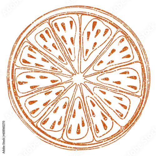 Orange glitter lemon citrus half slice flat on transparent background.Lemon flat icon. Design for decorating, background, wallpaper, illustration.