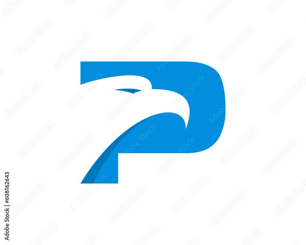 P Letter with Eagle head logo