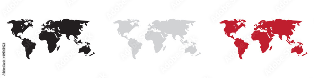 Political blank world map vector illustration isolated on white background. Editable and clearly labeled layers.EPS 10