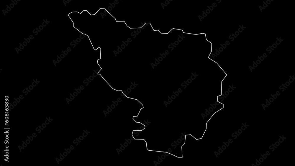 Banat region map of Romania outline animation Banat region map of Romania outline animation