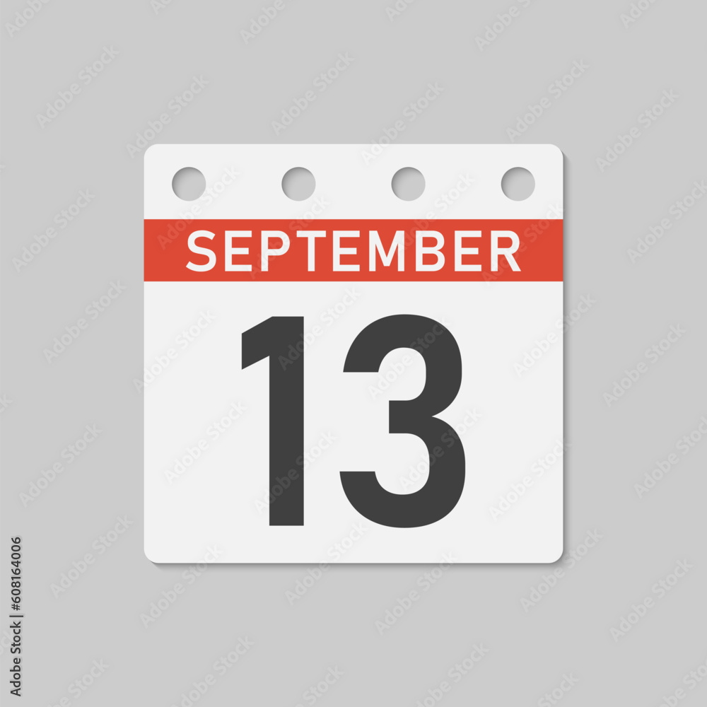 Icon page calendar day - 13 September Icon page calendar day - 13 September