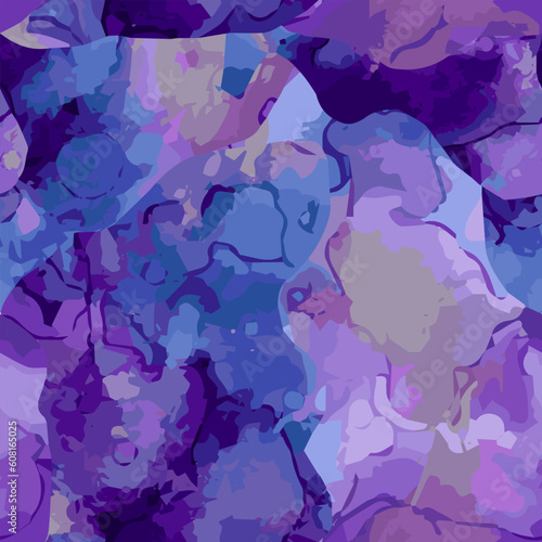 Marble texture, waves, watercolor. Vector seamless pattern. For print, design, wallpaper, fabric, paper.	