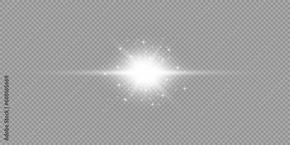 White horizontal light effect of lens flares White horizontal light effect of lens flares