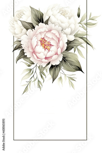 wedding invitation card template , elegant watercolor ,Generative AI