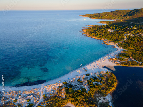Aerial view of SanTeodoro beach, Sardinia, Italy photo