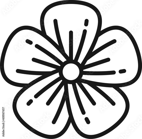Flax flower and seeds isolated outline icon. Vector superfood flaxseed, medicinal herb, organic food condiment thin line