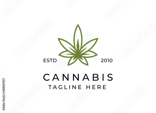 cannabis leaf logo vector icon. Medical marijuana logo emblem. Cannabis emblem logo design