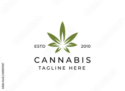 cannabis leaf logo vector icon. Medical marijuana logo emblem. Cannabis emblem logo design