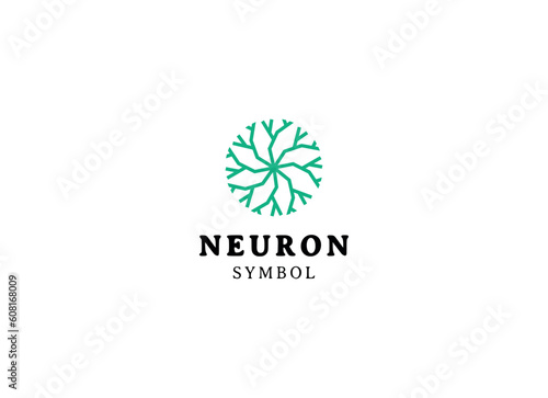 Abstract Neuron logo template vector