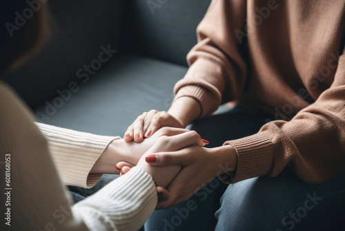 A person receiving support from a mental health professional, mental health Generative AI photo