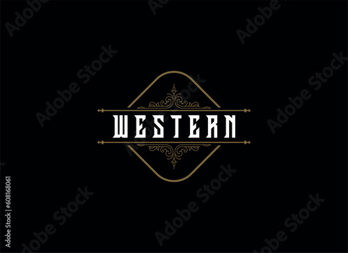 Vintage Country Emblem Typography for Western Bar Restaurant Logo design inspiration