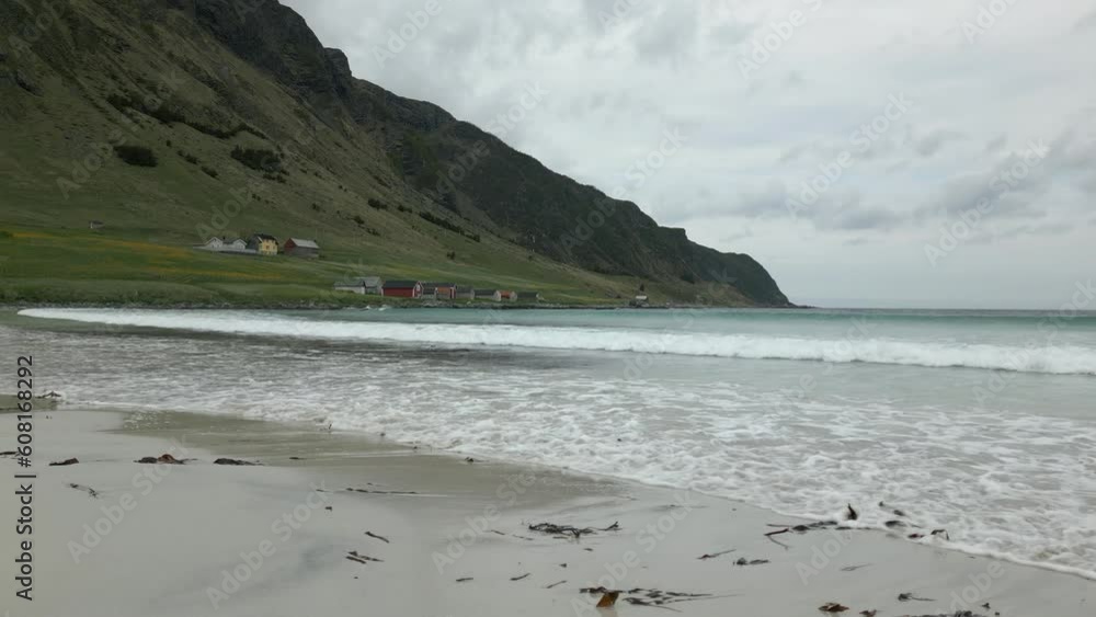 White Sand Beach in Norway; Refviksanden with Kelp Everywhere, and Old ...