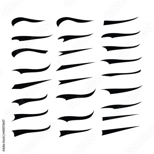 Text Tails Swoosh Baseball Sign, Typography font curve tail, font swoosh tail ornamental vector, baseball tail shape for text ornaments football or athletics tail, ornamental swash underline Swirl 
