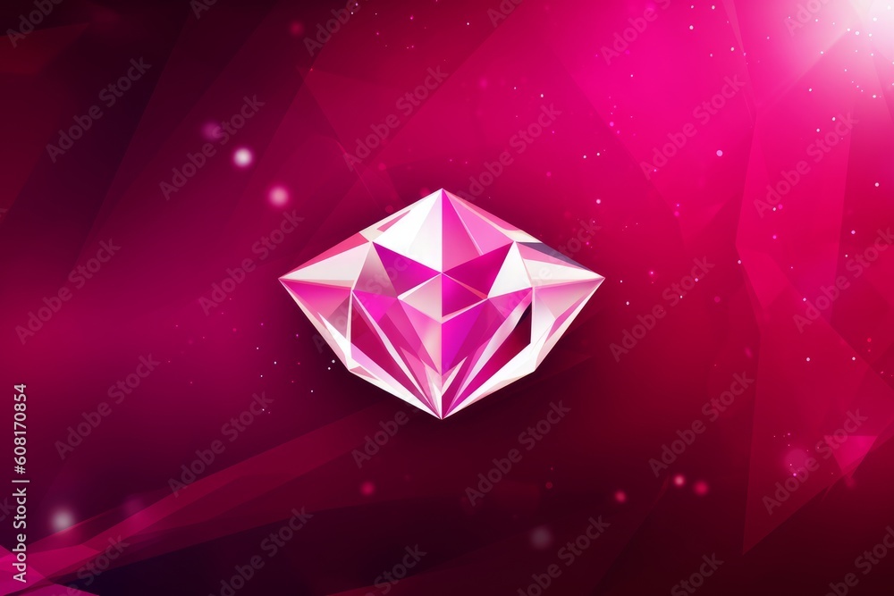 Abstract magenta background with a white diamond in the middle, Generative ai Abstract magenta background with a white diamond in the middle, Generative ai