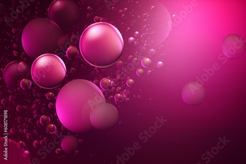 Abstract magenta background with bubbles, Generative ai