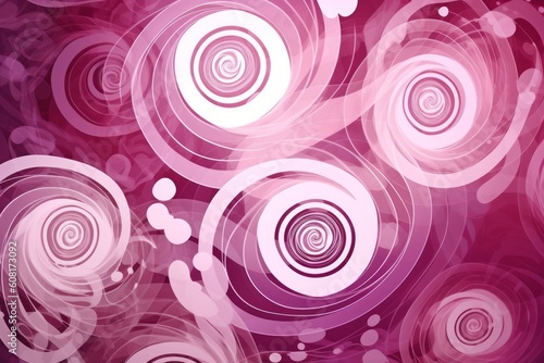 Abstract magenta background with white spirals, Generative ai