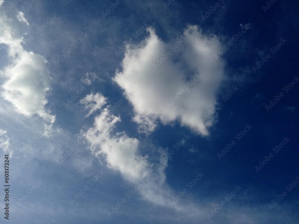 A picture of the blue sky and clouds