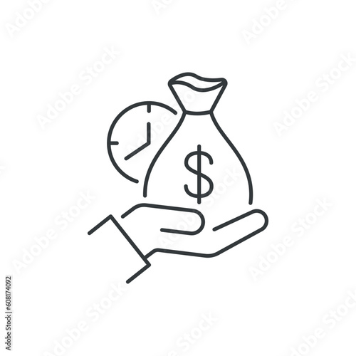 easy instant credit, loan payment, fast money icon, finance thin line symbol for web and mobile phone on white background - icon vector