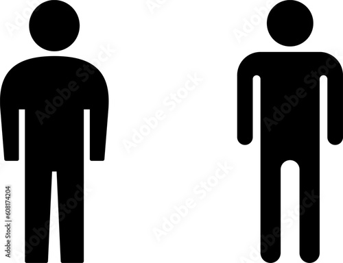 Male Man People Human Silhouette Icon Black Flat Set. Vector Image.