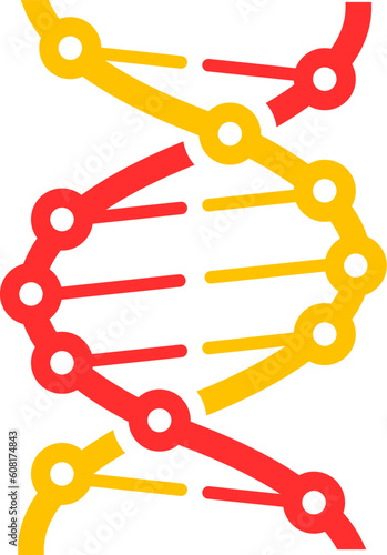 DNA molecule twisted spiral isolated cartoon DNA helix, genetic code. Vector biotech formula helical structure of chromosome cells. Human genes chane