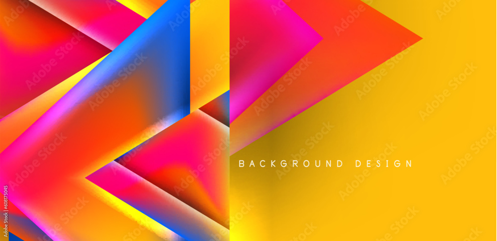 Fototapeta premium Futuristic triangle vector abstract background with colorful fluid gradients