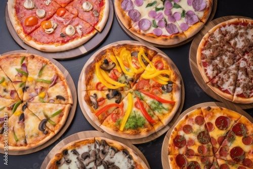 pizza place, offering a variety of pizza toppings and flavors for customers, created with generative ai