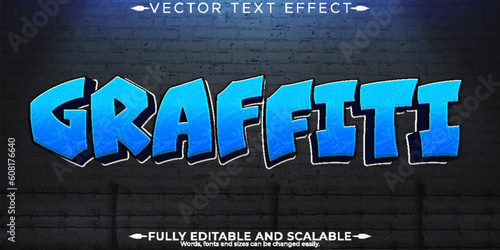 Graffiti paint text effect, editable urban and spray text style