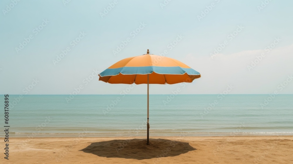 umbrella on the beach. Generative AI
