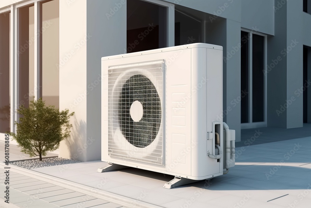 Air conditioner outdoor. Generate Ai Air conditioner outdoor. Generate Ai