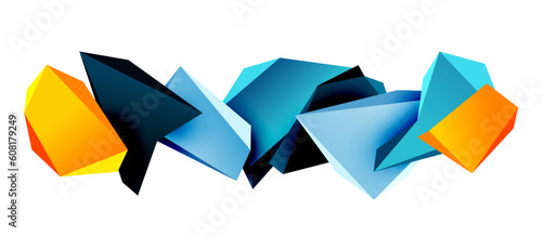 Vector 3d low poly triangle geometric design elements