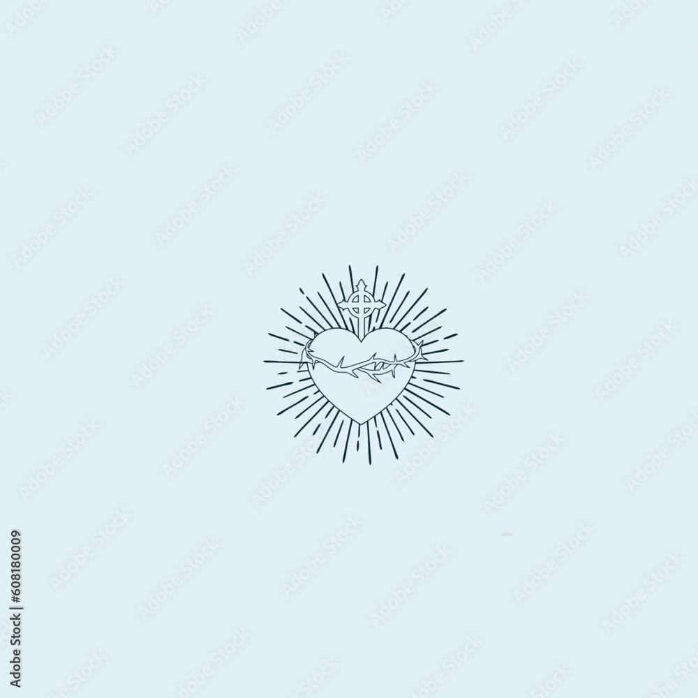 HIGH QUALITY SACRED HEART JESUS VECTOR FOR T-SHIRT, TATTOO AND HOME WALL DESIGN