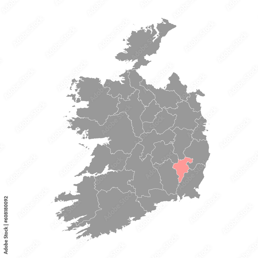 County Carlow map, administrative counties of Ireland. Vector illustration.