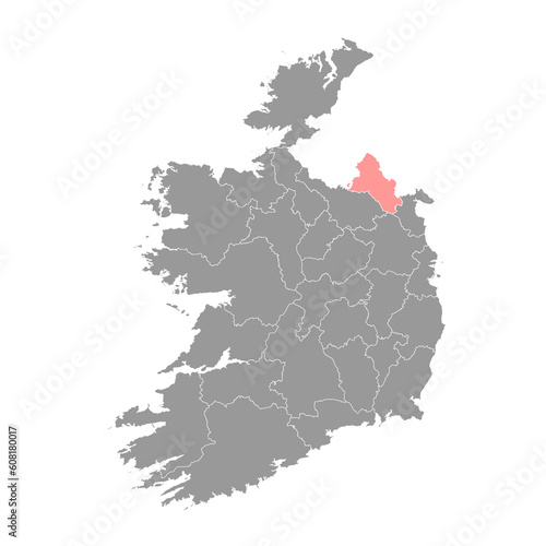 County Monaghan map  administrative counties of Ireland. Vector illustration.