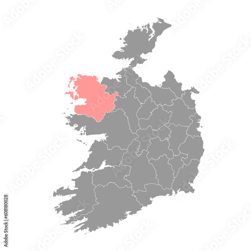 County Mayo map  administrative counties of Ireland. Vector illustration.