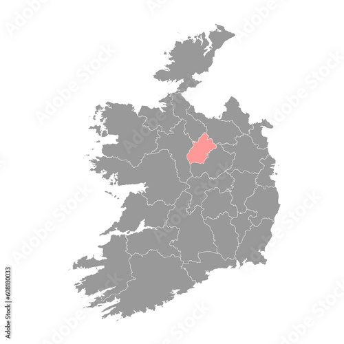 County Longford map  administrative counties of Ireland. Vector illustration.