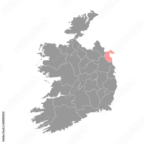 County Louth map  administrative counties of Ireland. Vector illustration.