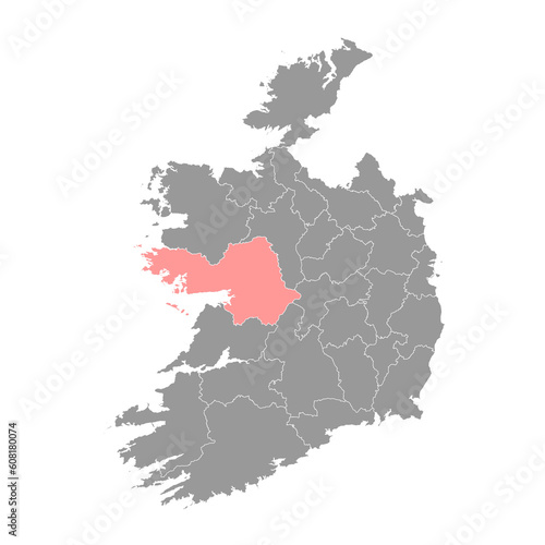County Galway map  administrative counties of Ireland. Vector illustration.