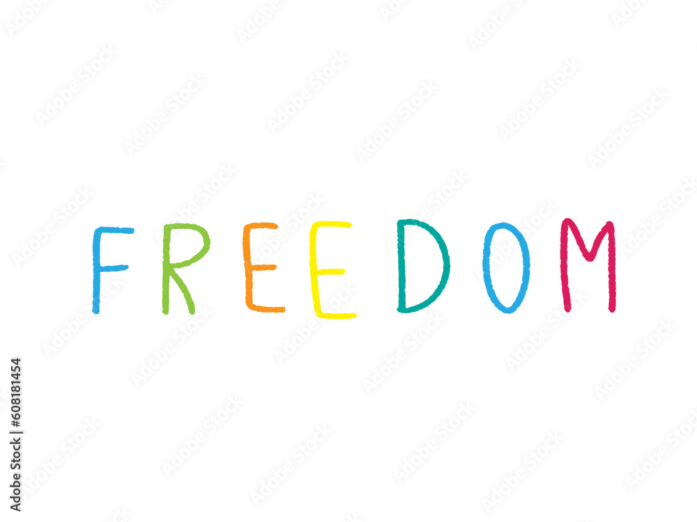 Freedom text,Font,writing,Handwriting,cute Front,Good meaning,lettering,Greeting,happy word