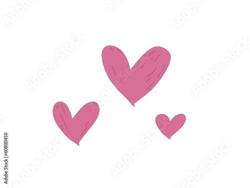 Three hearts isolated on white,vector,illutration.