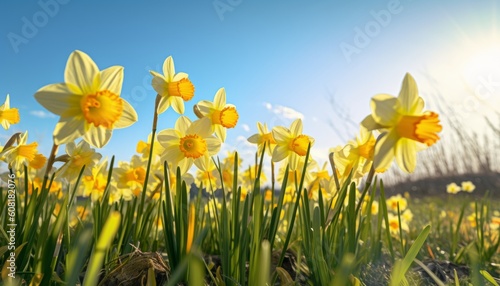 yellow daffodils in spring. Generative AI