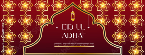 Eid ul-Adha illustration vector Islamic background Eid Mubarak template  illustration. Muslim holiday . the sacrifice  white and black sheep. graphic design decoration kurban bayrami.