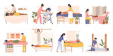 Massage Types Flat Compositions