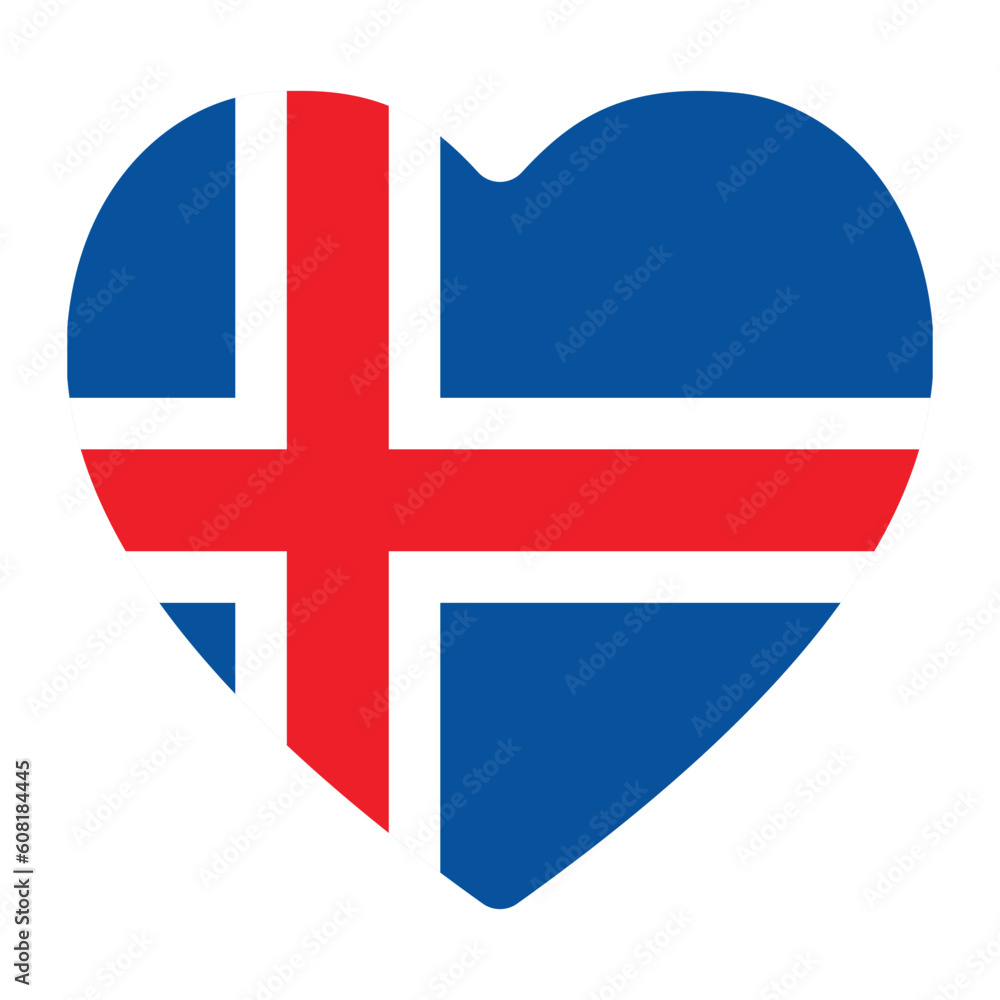 Fototapeta premium Iceland national flag. Flag of Iceland in star shape.