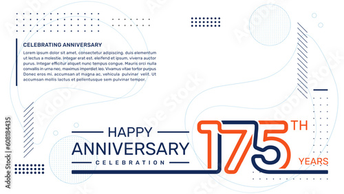 175th anniversary template design with abstract background, vector template