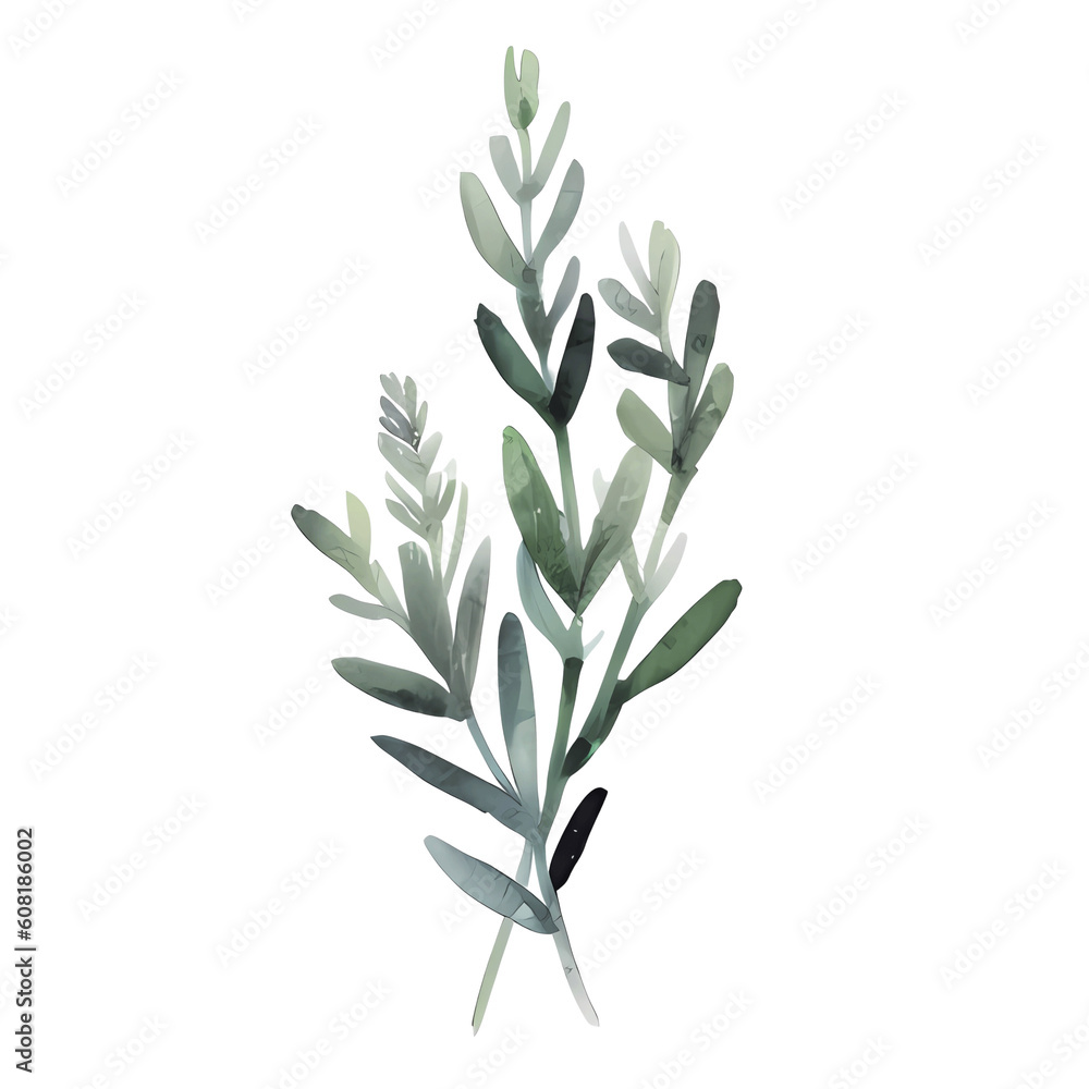 Obraz premium water color lavender isolated in white background