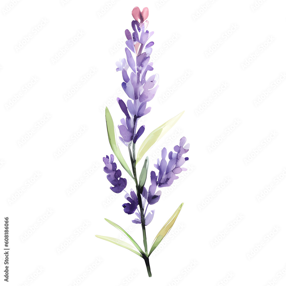 Obraz premium water color lavender isolated in white background